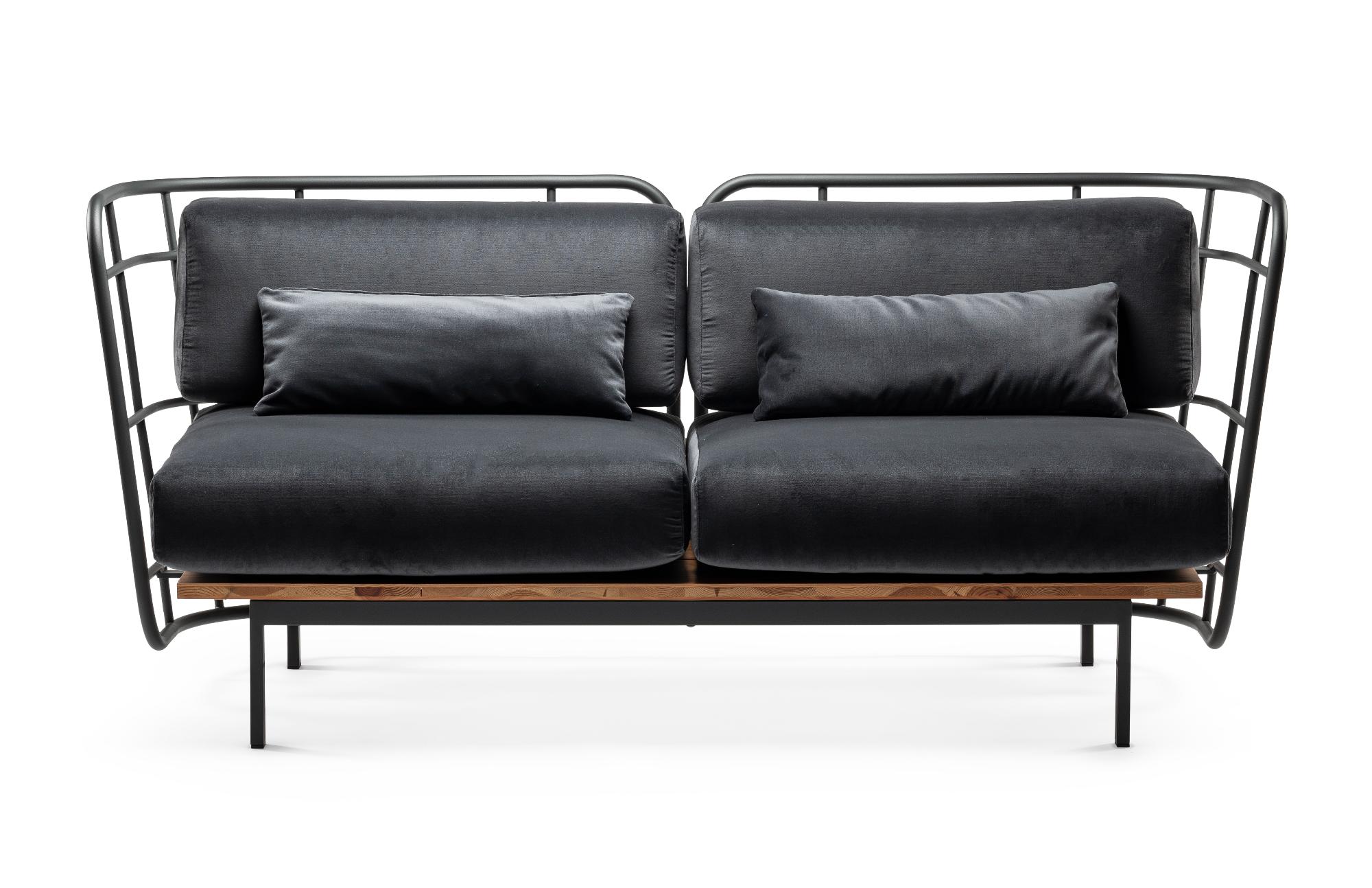 Czarna ogrodowa sofa Jujube