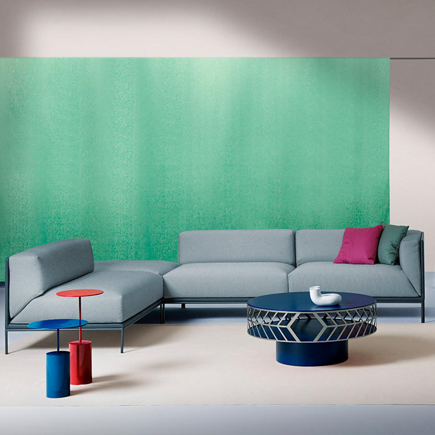 Niebieski okrągły stolik boczny Cocktail