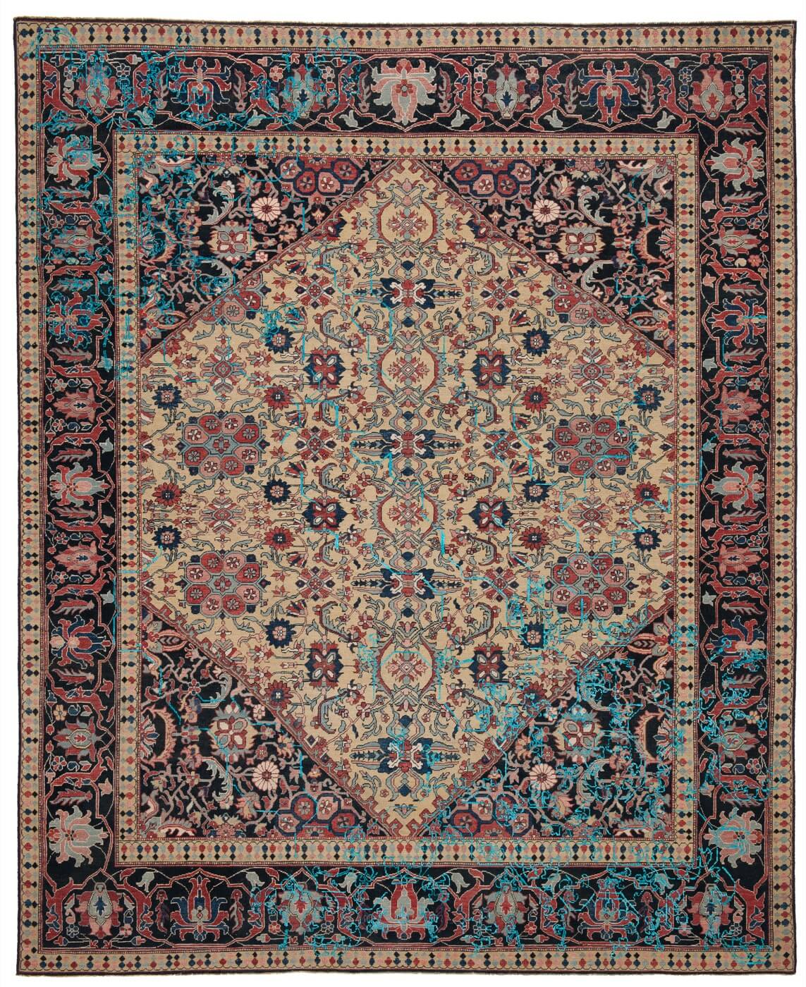 Dywan Serapi Queensbury Sekizgen 2 Yellow Neonphirozi Silk | Rozmiar: 300 x 400 cm