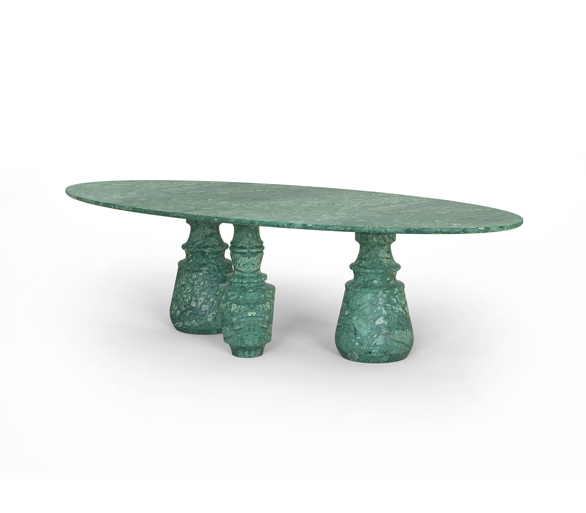 Owalny stół jadalniany XL Obsidian z kamienia Guatemala