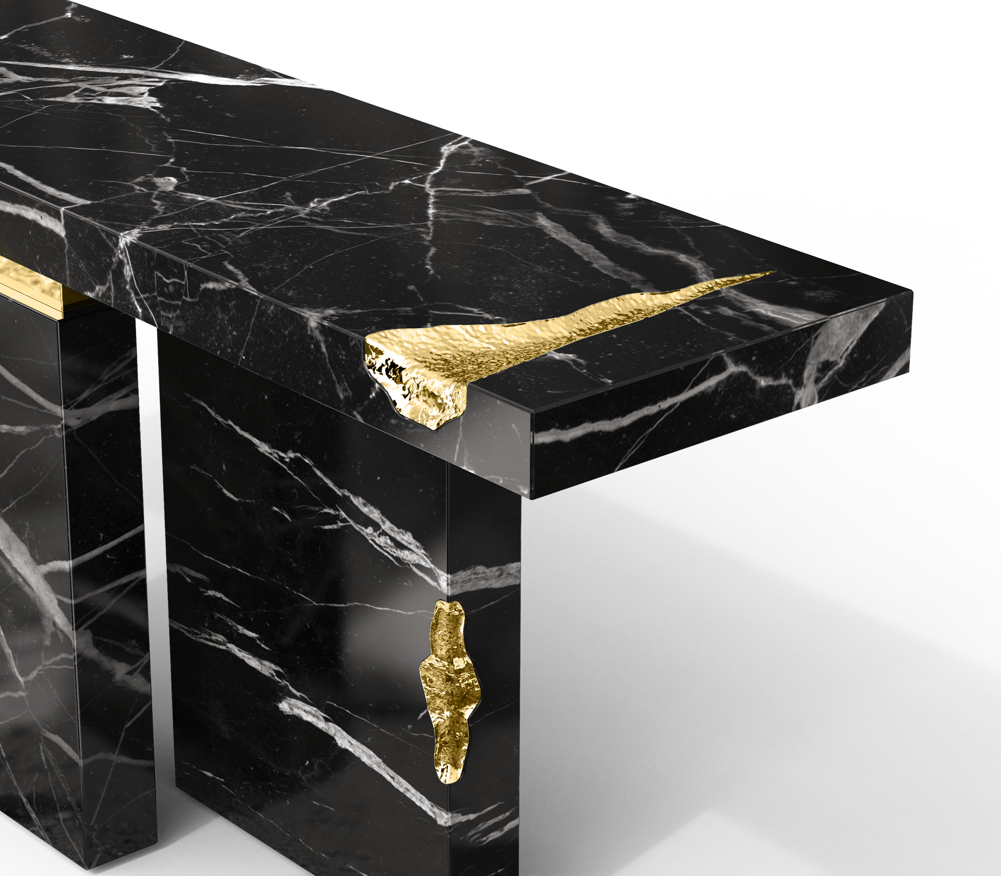 Konsola Dominion z marmuru Nero Marquina