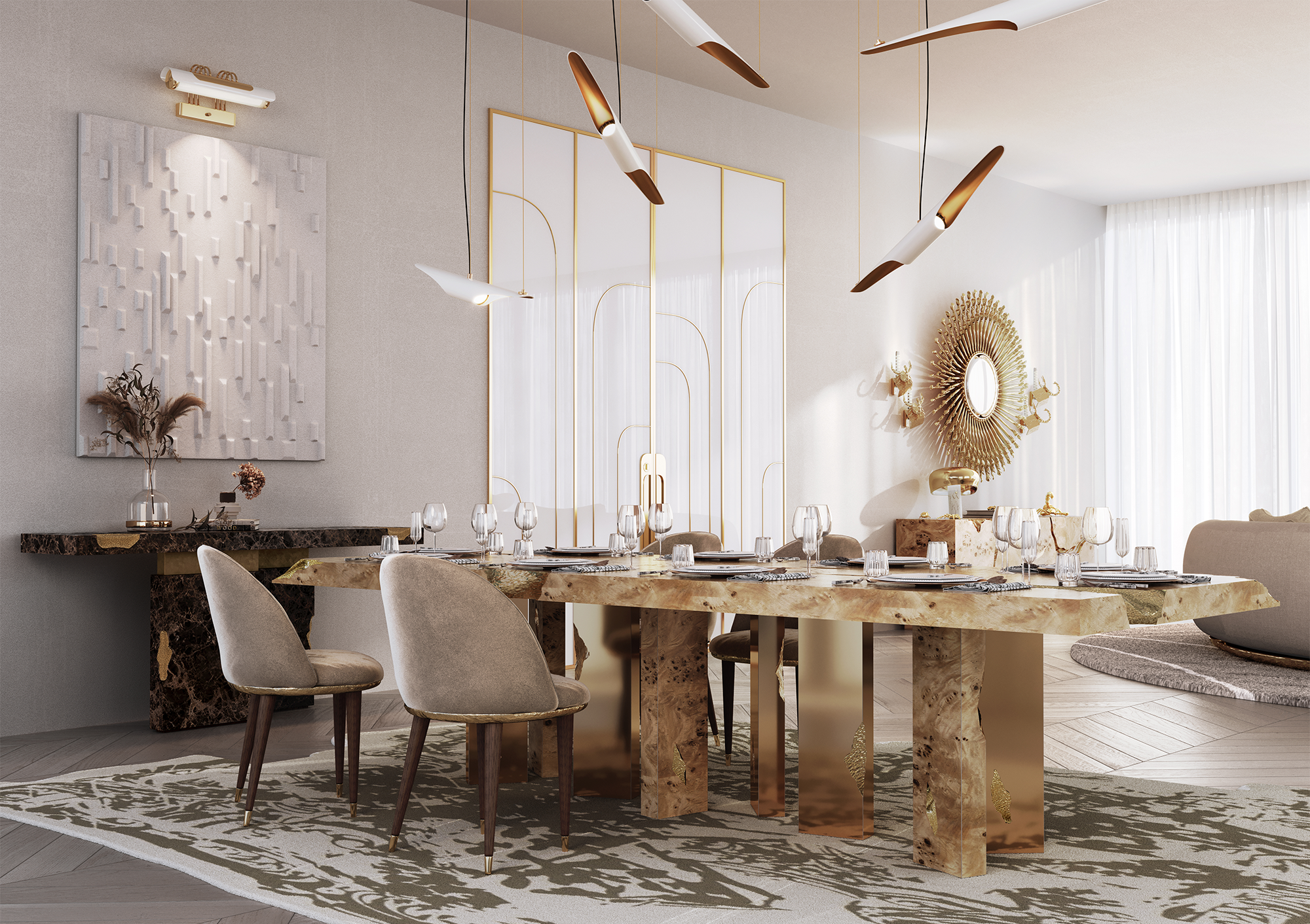 Stół jadalniany Dominion z drewna topoli