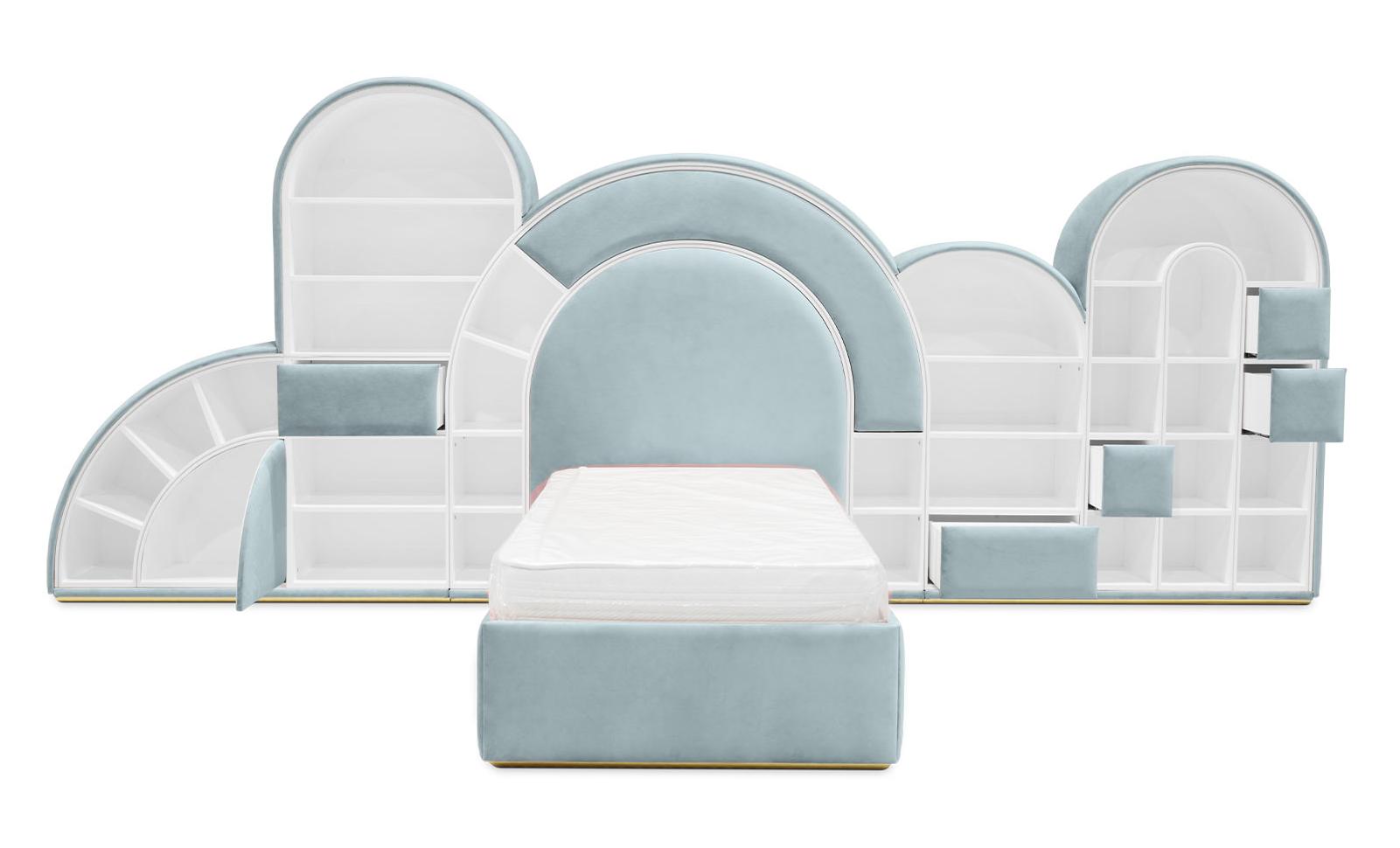 Niebieskie łóżko Bubblegum Marshmallow