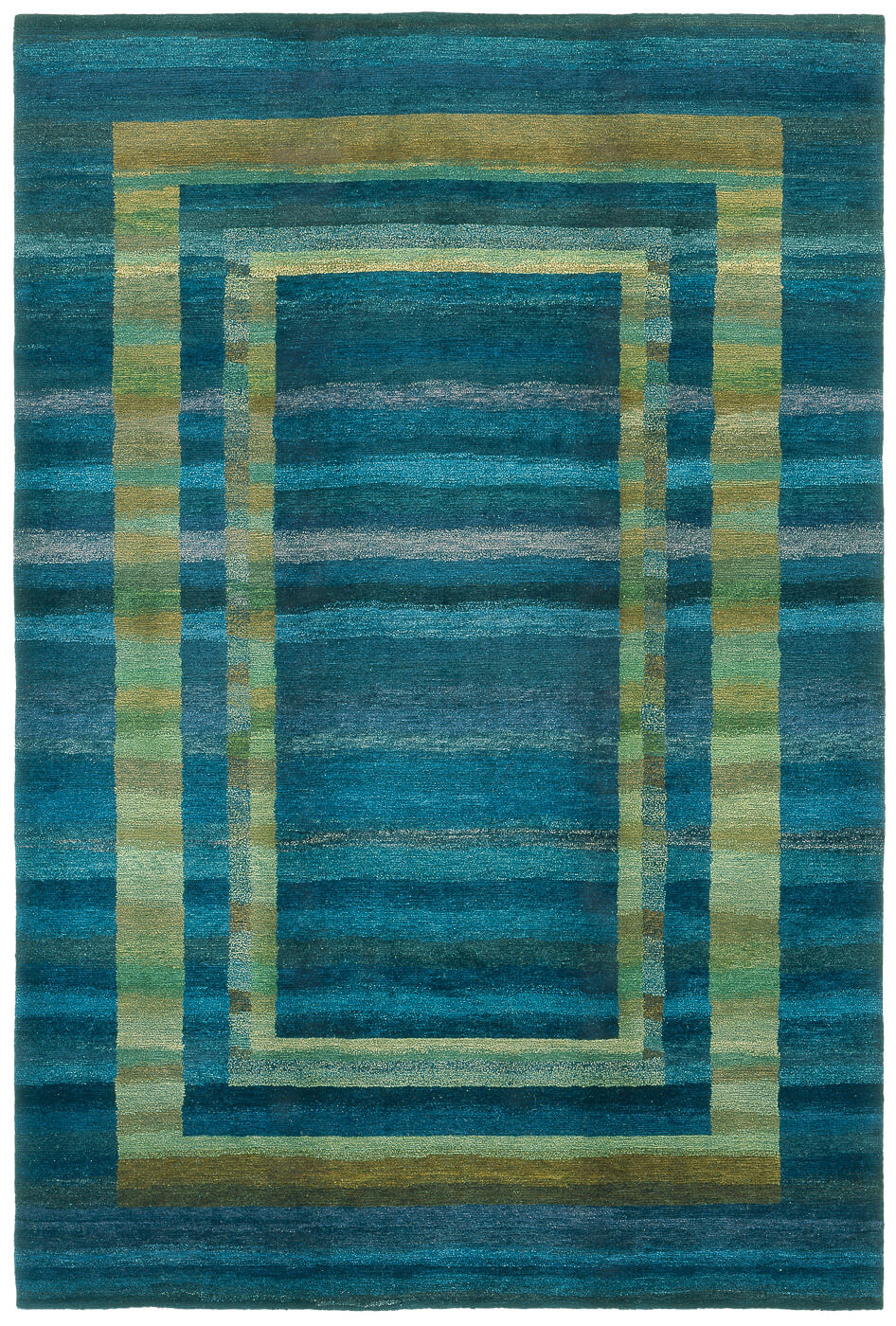 Dywan Gamba Triple Border Blue Green | Rozmiar: 250 x 300 cm