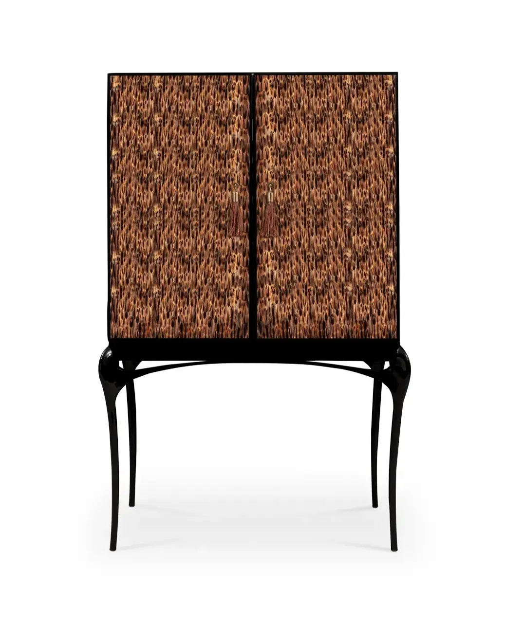 Szafka barowa Allure ze złotymi piórami