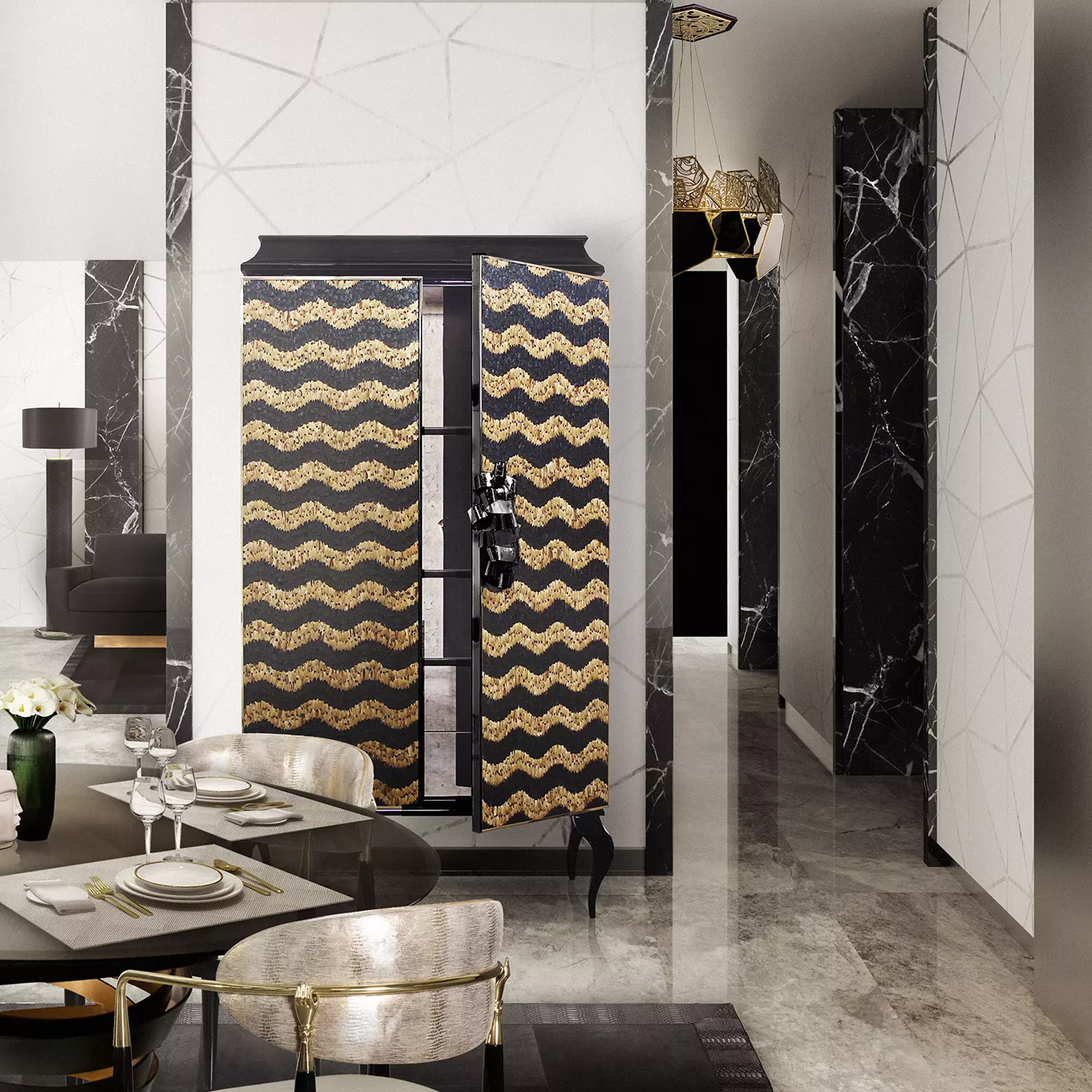 Szafka Mirage z piór karmelowych