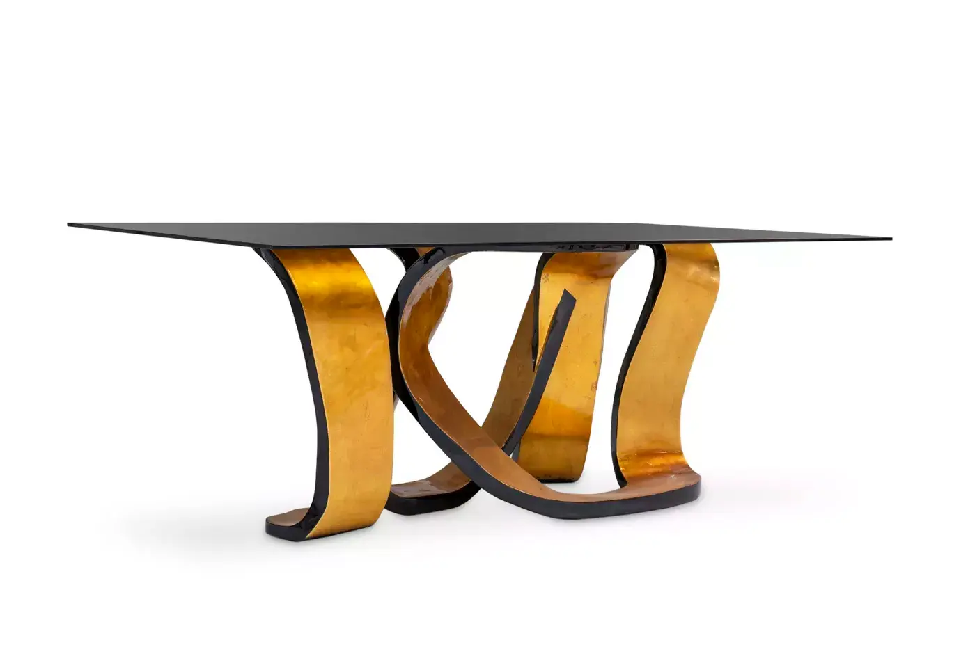 Stół jadalniany Ribbon ze złotym liściem