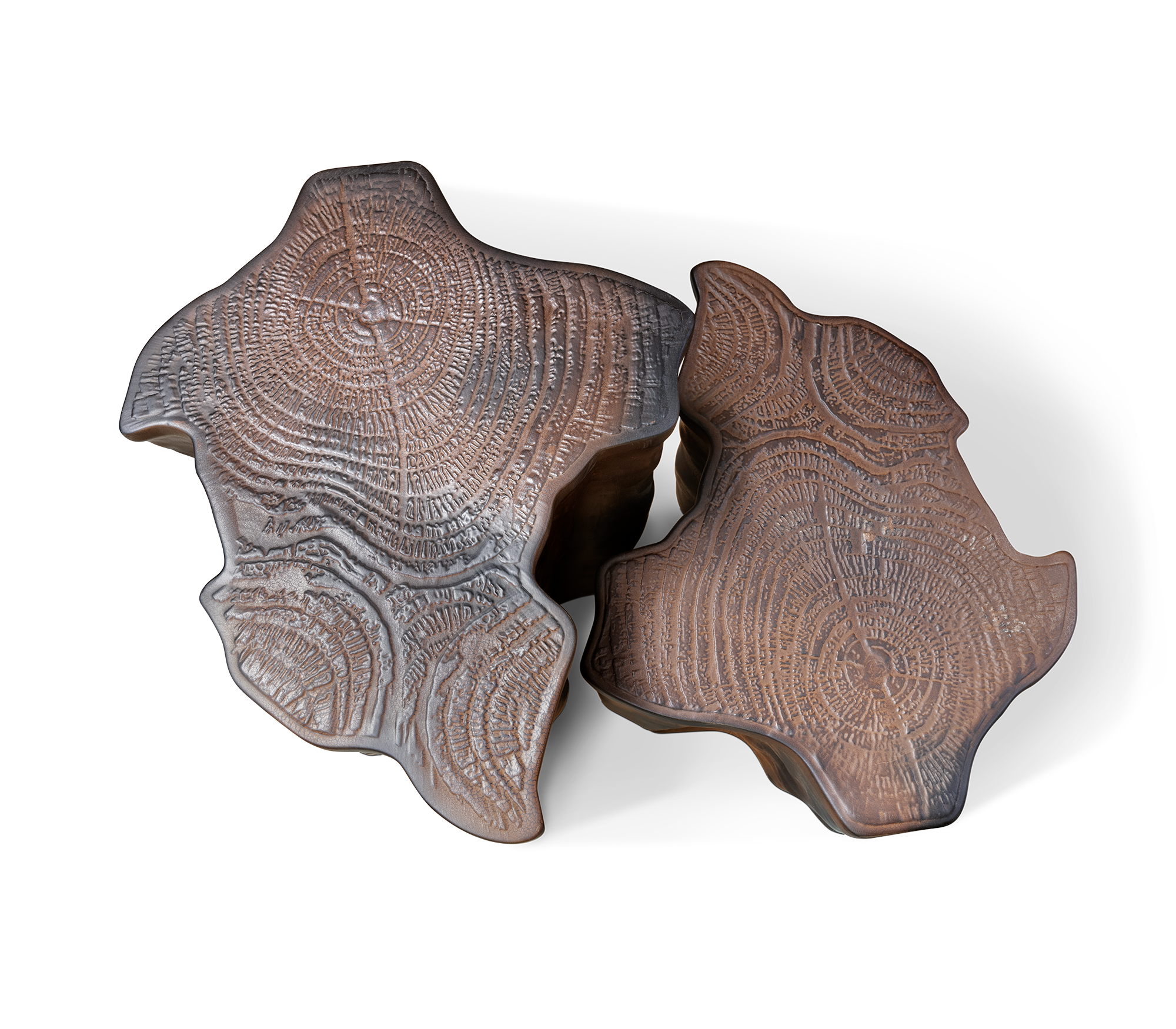 Ciemnobrązowy ceramiczny stolik boczny Horizon | Konfiguracja: Small