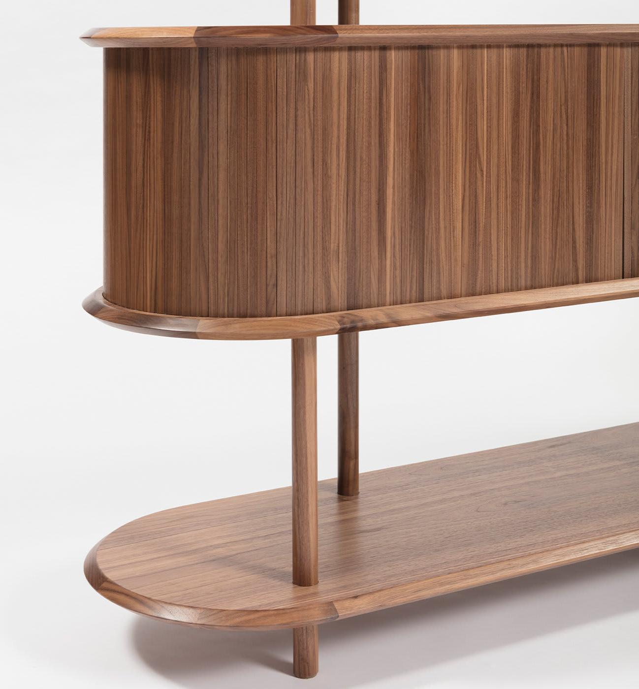 Nowoczesny Modułowy Regał z Orzecha Włoskiego Canaletto