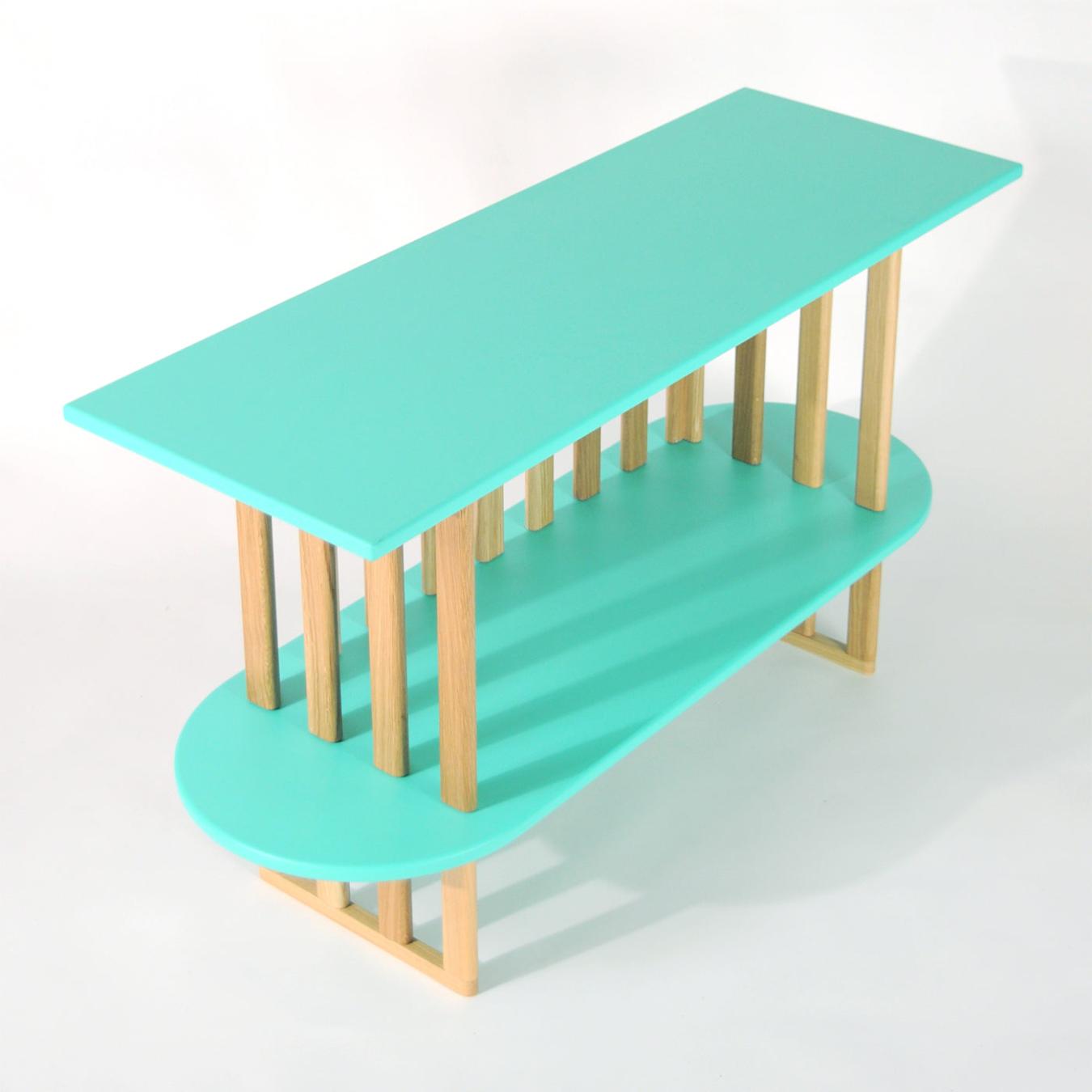 Zielony Dwupiętrowy Regał