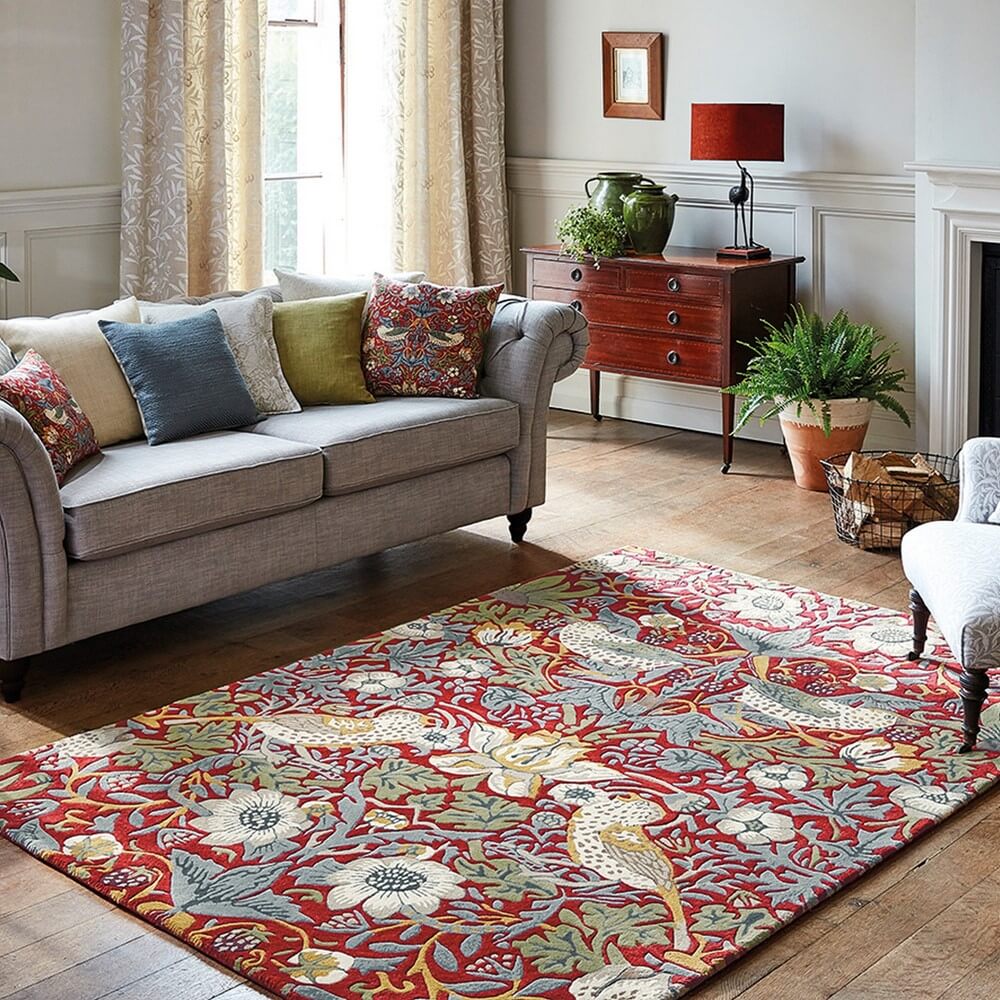Dywan Strawberry Thief 027700 Crimson | Rozmiar: 250 x 350 cm
