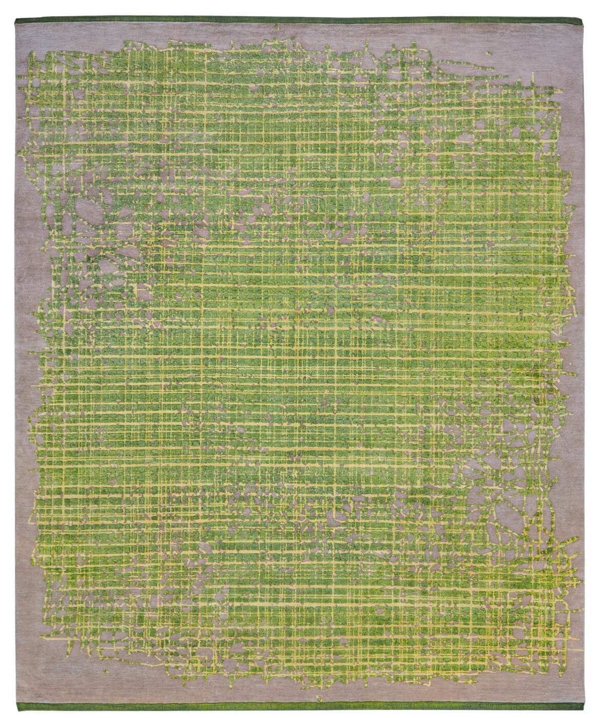 Dywan Grid Enjoy Green Grey | Rozmiar: 280 x 360 cm