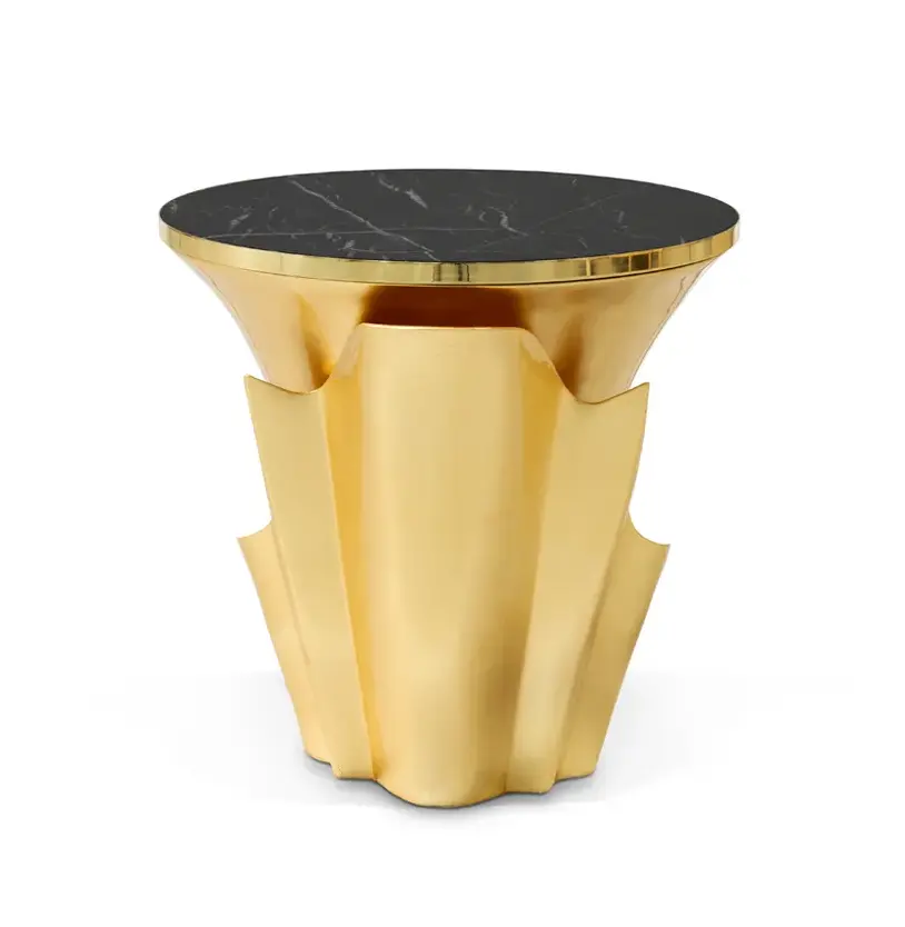 Stolik boczny Solstice ze złotym liściem