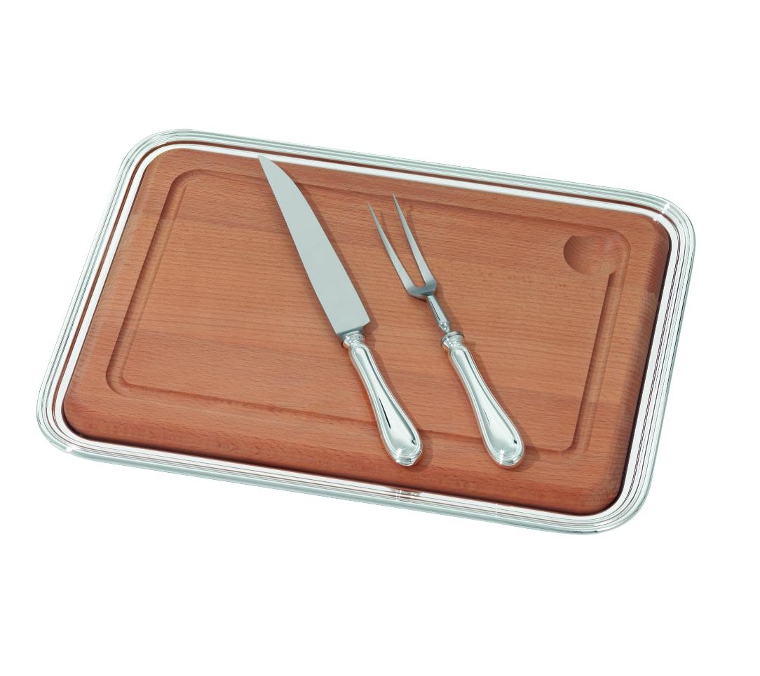 Posrebrzany zestaw do porcjowania z tacą | Konfiguracja: Carving Tray