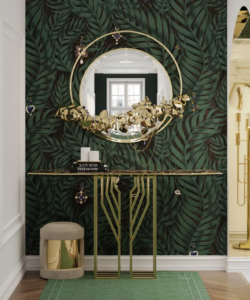 Lustro Royal II z oświetleniem ściennym