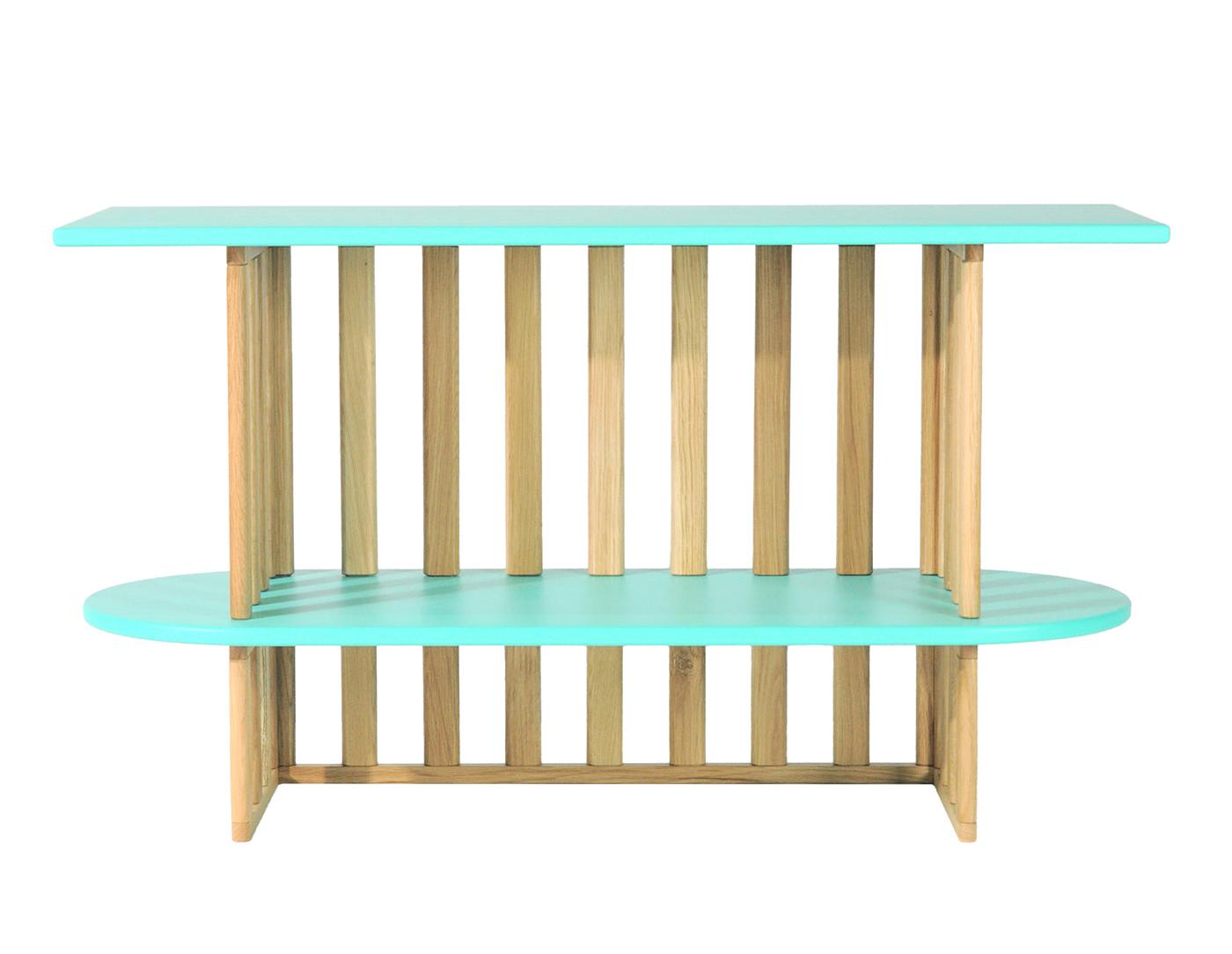 Zielony Dwupiętrowy Regał