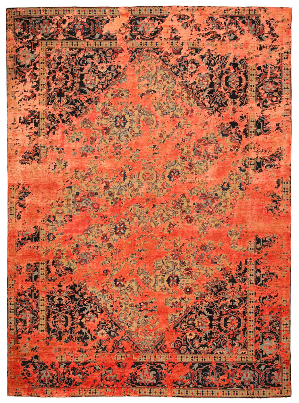 Dywan Serapi Queensbury Double Sky White Neonorange Silk | Rozmiar: 250 x 300 cm