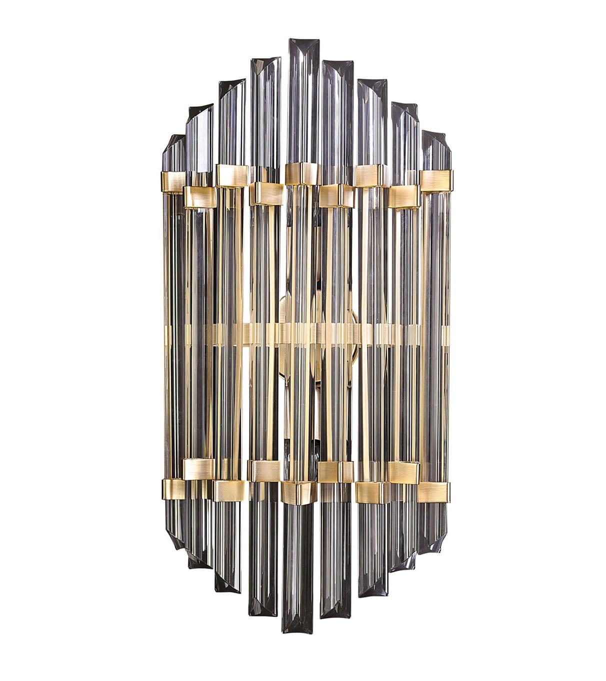 Kinkiet Art Deco z kryształowego szkła