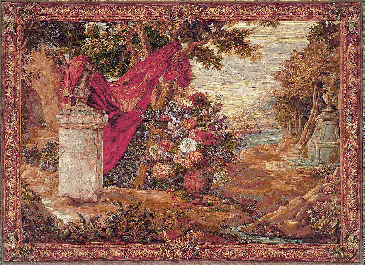 Gobelin Bouquet with Drapery | Rozmiar: 110 × 150 cm