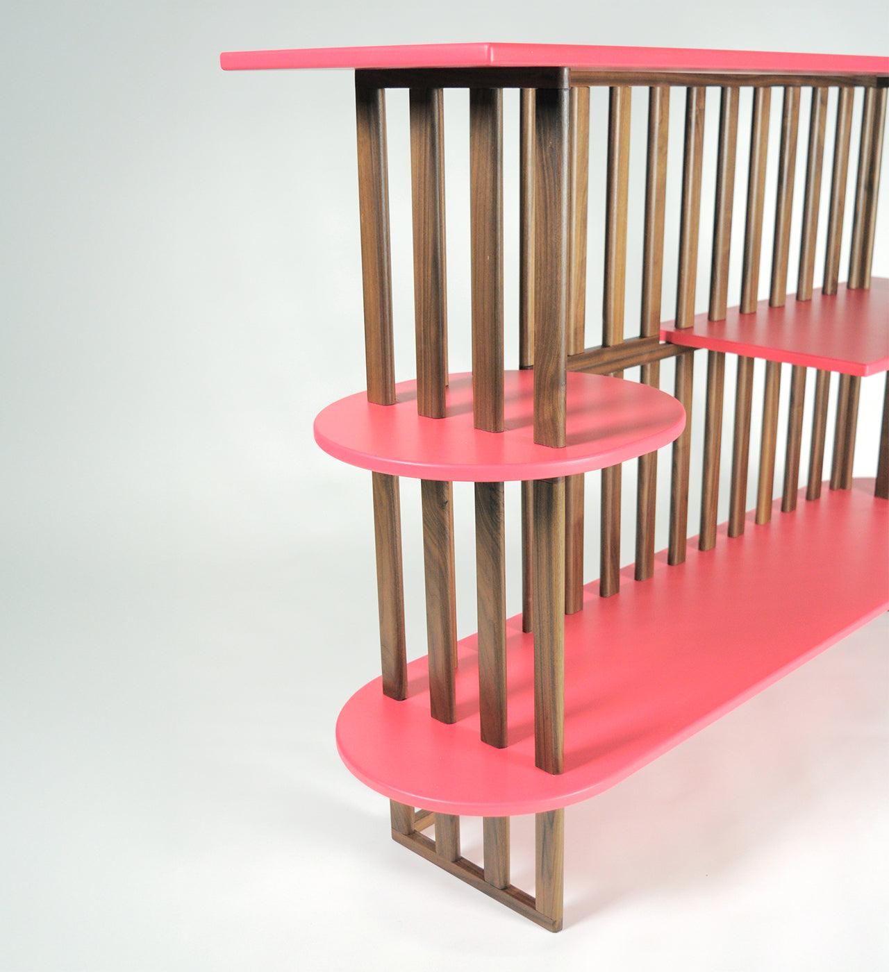 Różowy Trójpiętrowy Regał