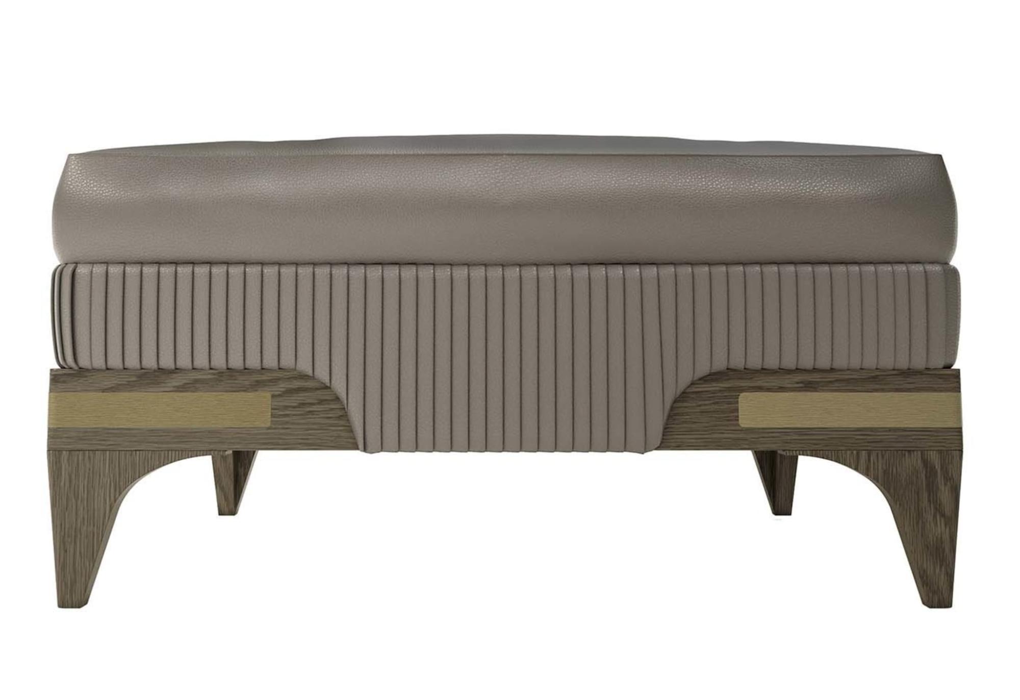 Luksusowy skórzany puf