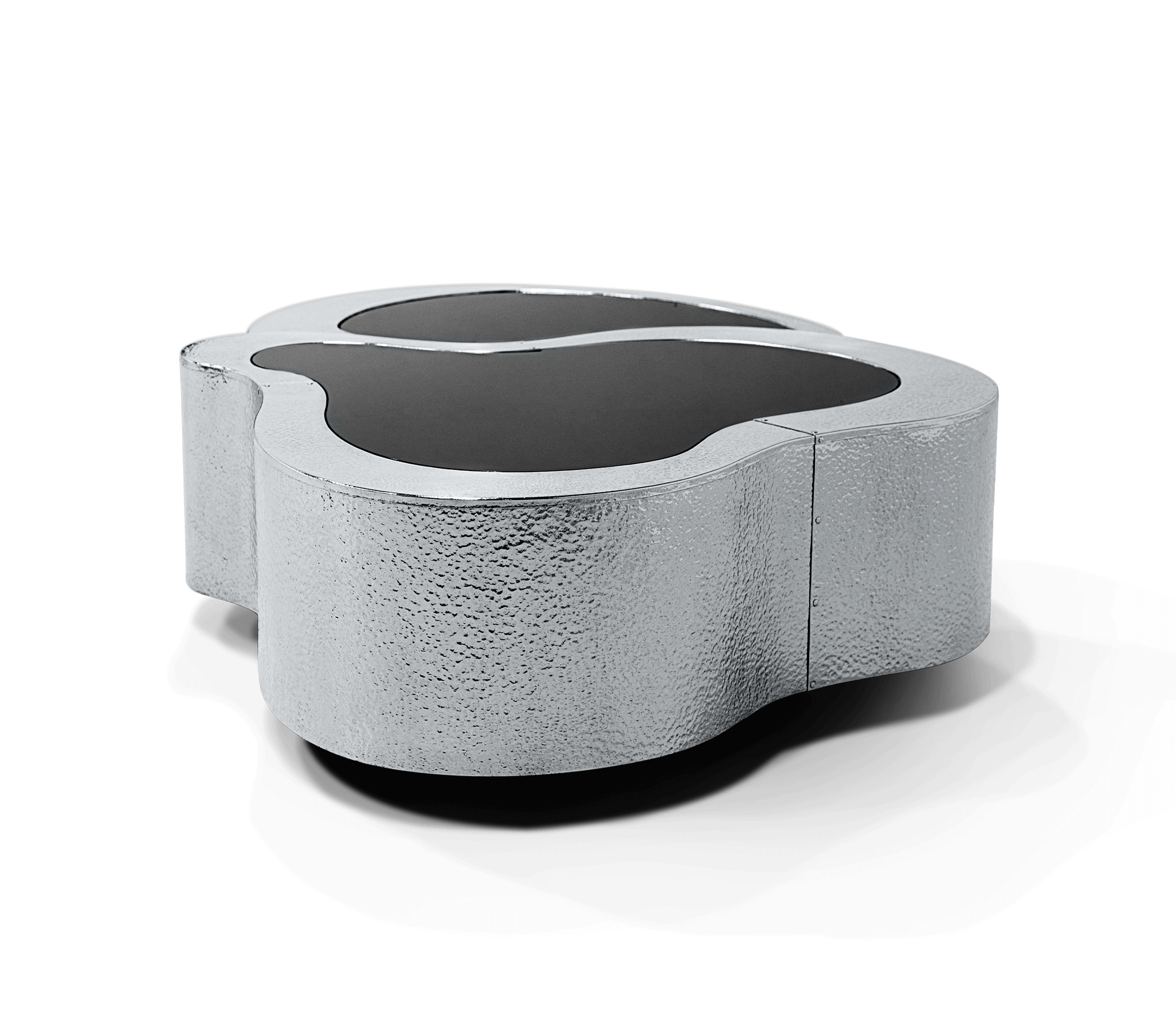 Zestaw stolików Crest z młotkowanej stali nierdzewnej