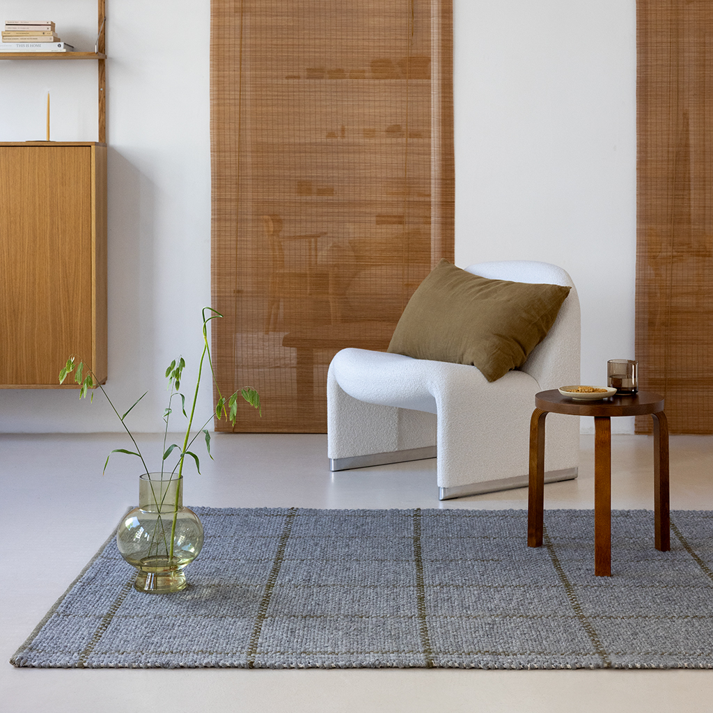 Dywan Craft Matter Check Slate/Oli | Rozmiar: 140 × 200 cm