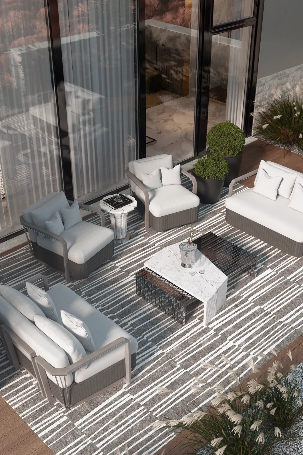 Dwuosobowa szara sofa ogrodowa Heritage - 3