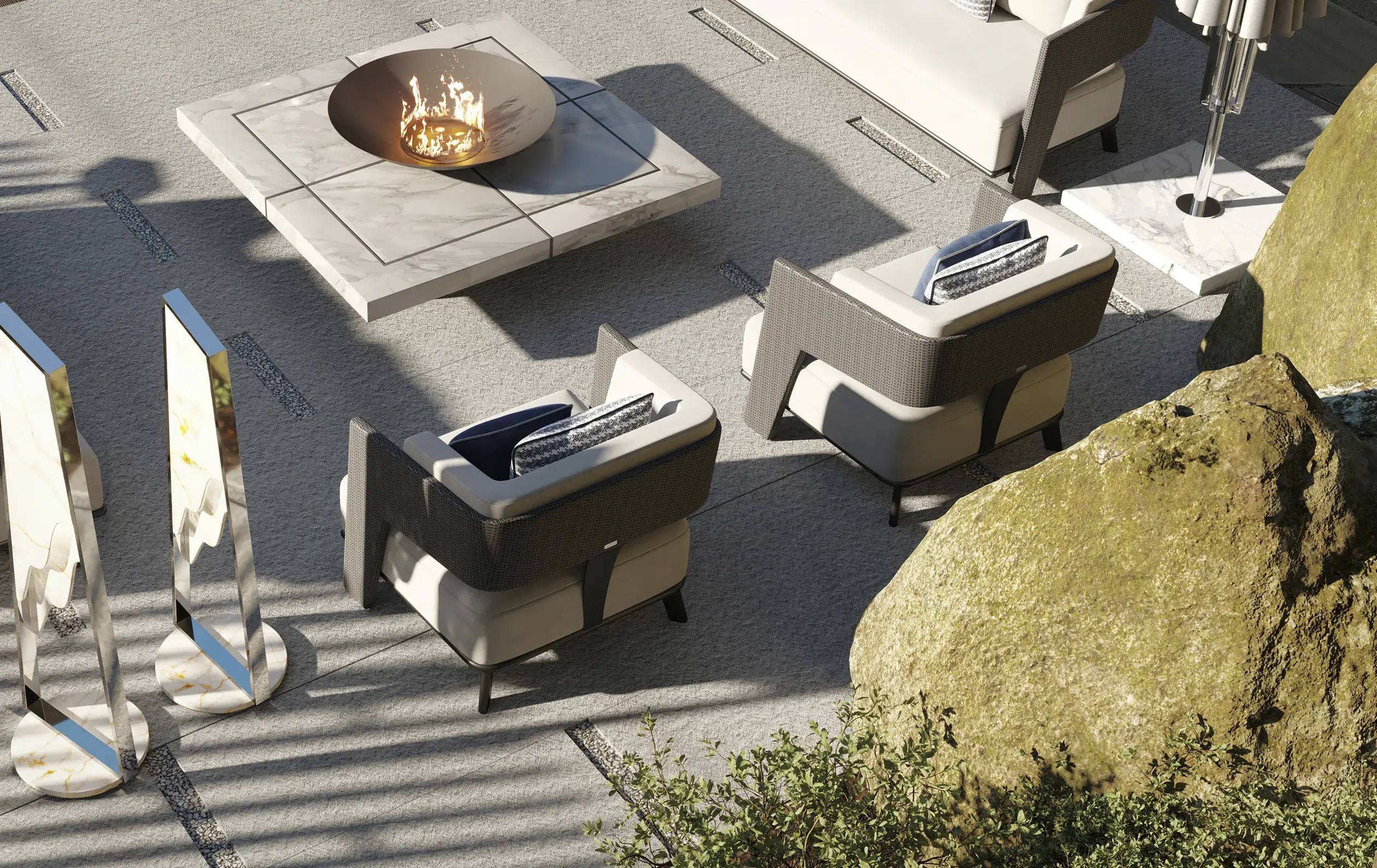 Szary fotel ogrodowy Crown - 1