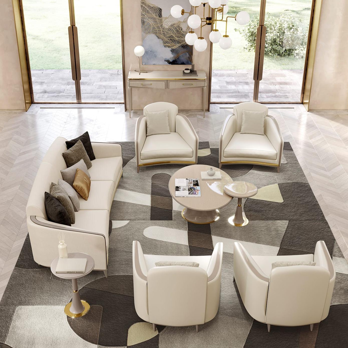 Beżowa sofa trzyosobowa Elegance | Konfiguracja: Z poduszkami
