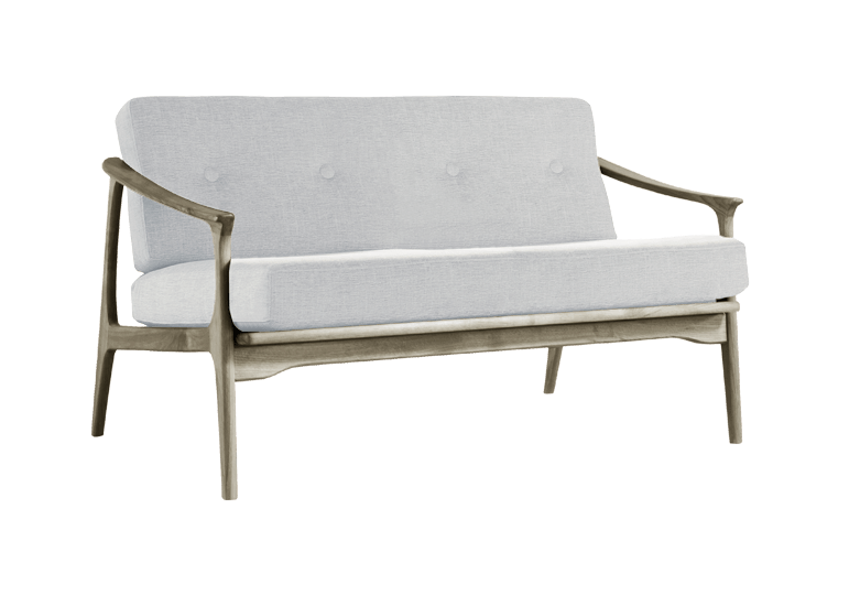 Szara sofa Quiete z litego orzecha