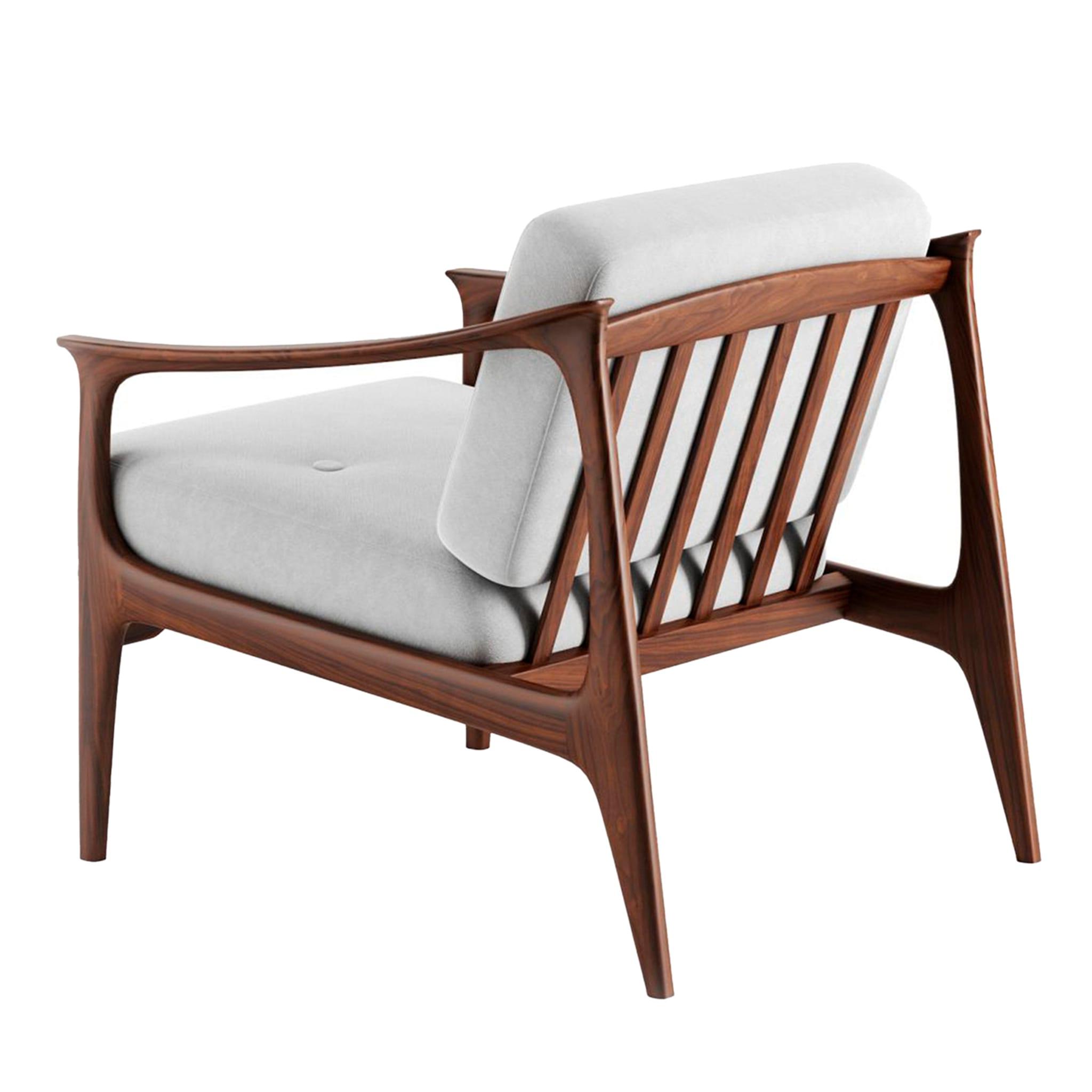 Naturalny fotel Quiete z litego orzecha | Kolor: Linen UNICO NF184 04