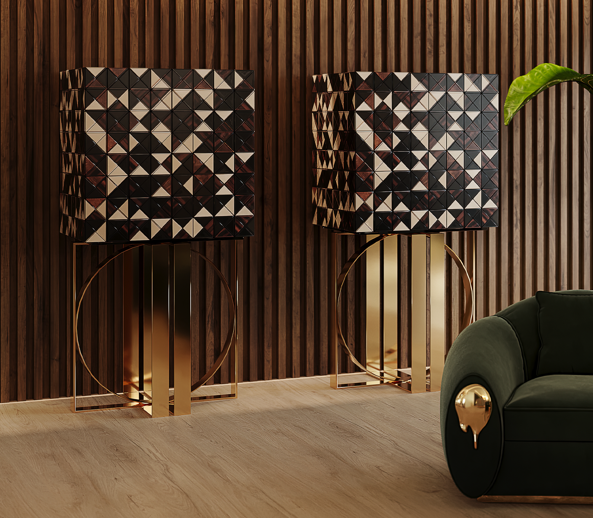 Szafka Mosaic z orzecha