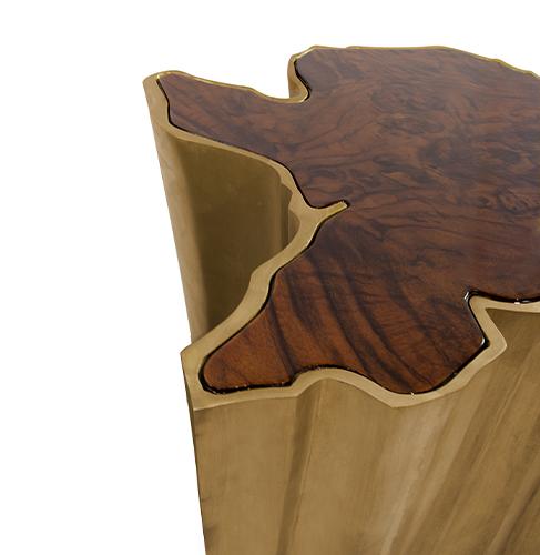 Stolik boczny z naturalną krawędzią duży