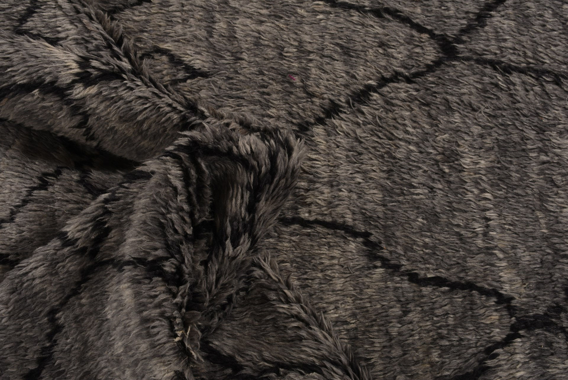 Dywan Berberyjski Brązowy z Wysokim Włosiem