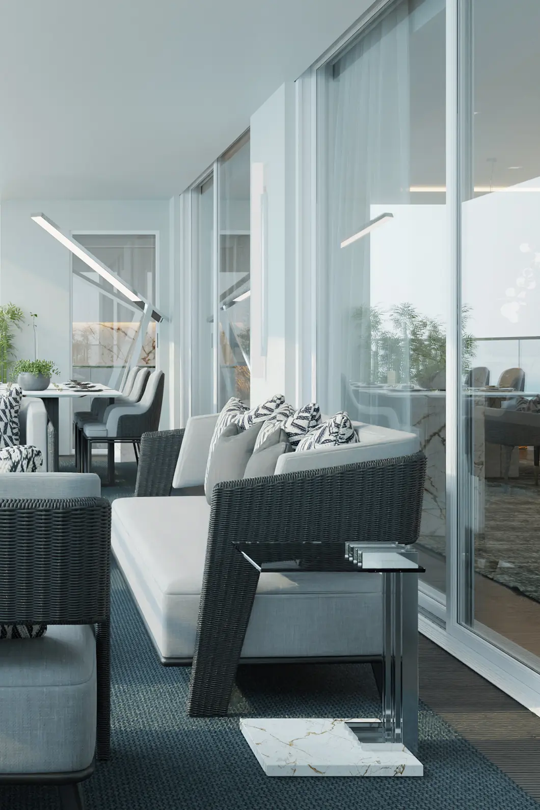 Szary fotel ogrodowy Crown - 2