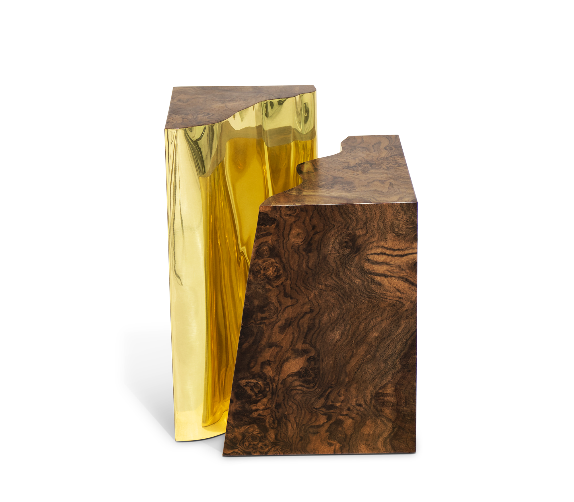 Stolik boczny Fissure z orzecha