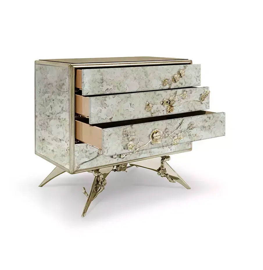 Szafka nocna Mirage z postarzanego lustra