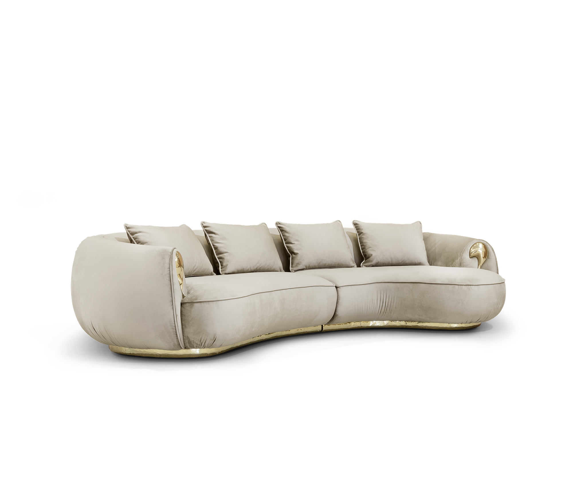 Kremowa zakrzywiona sofa Solara