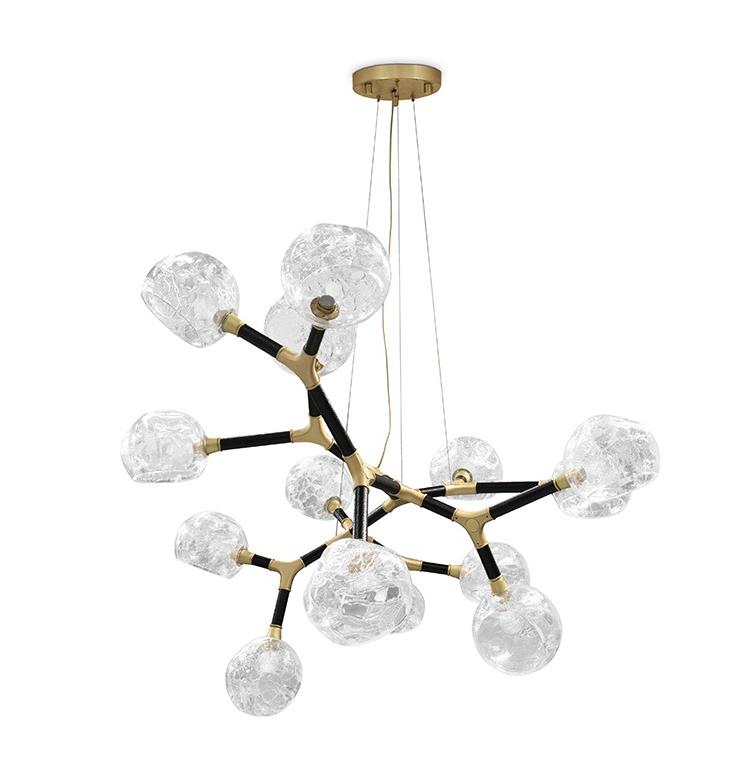 Lampa wisząca nieregularna wieloabażurowa duża