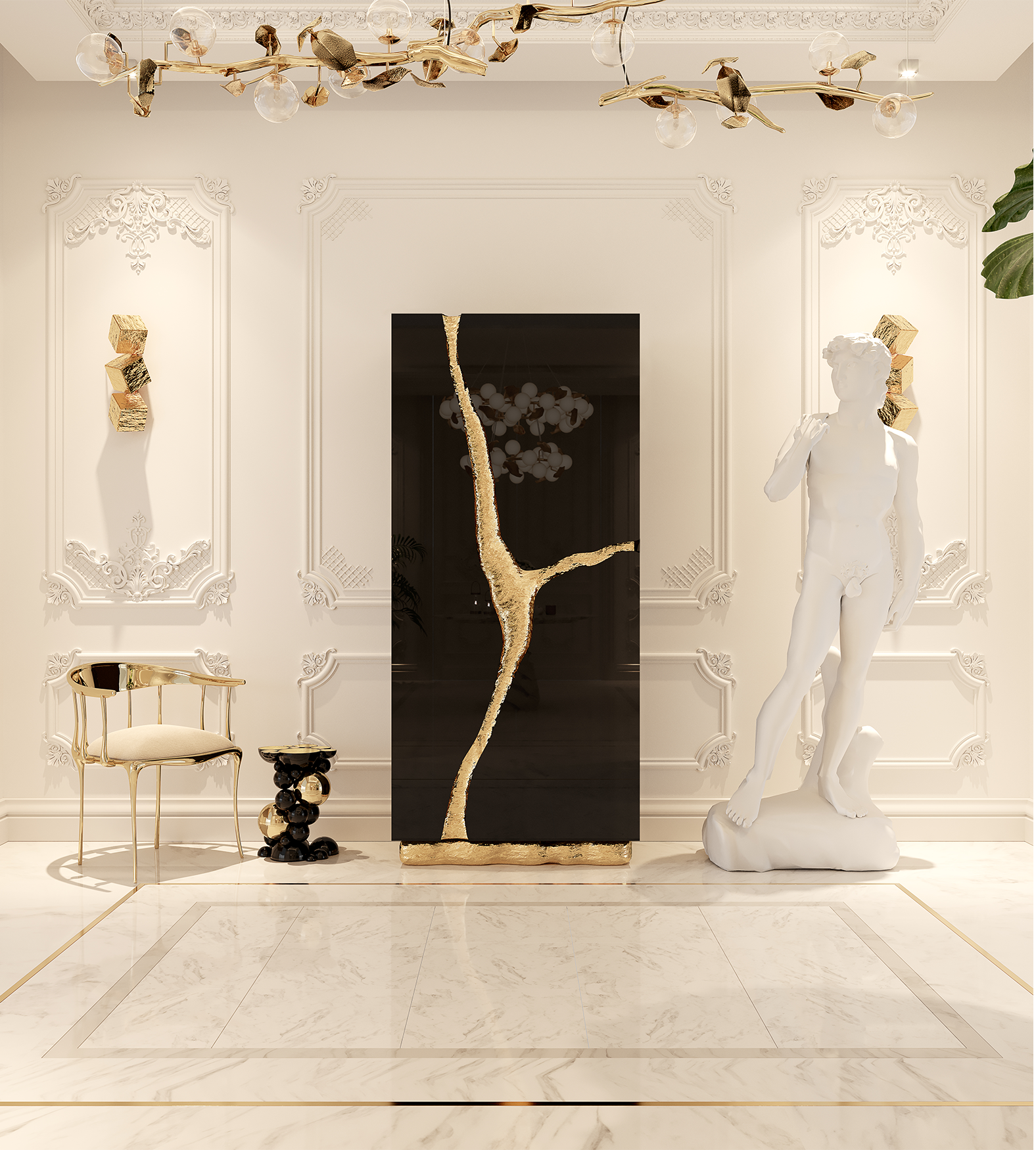 Czarna szafka Fissure