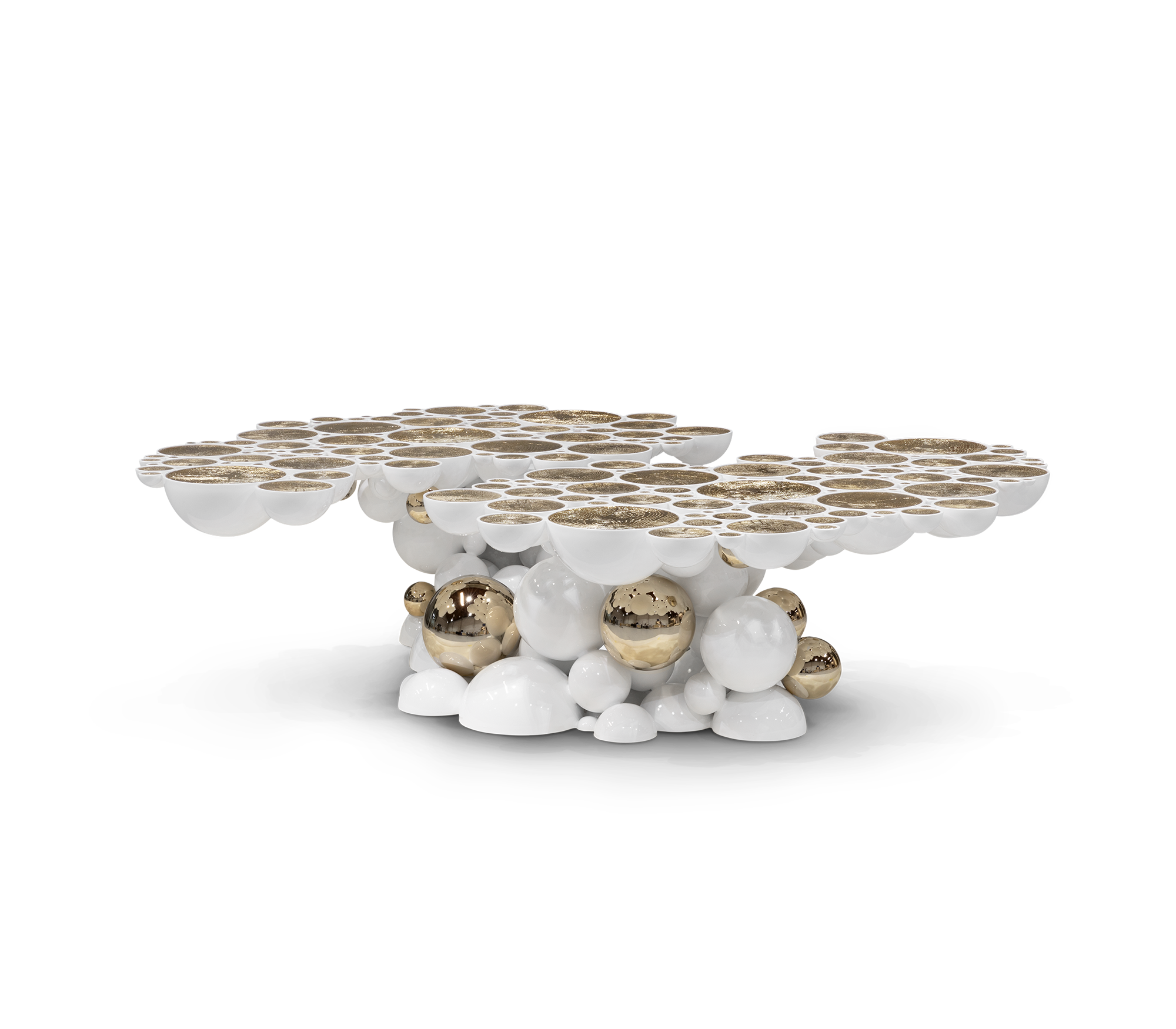 Biały stolik kawowy Orbit