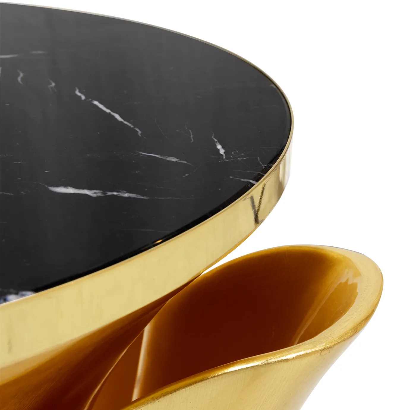 Stolik boczny Solstice ze złotym liściem