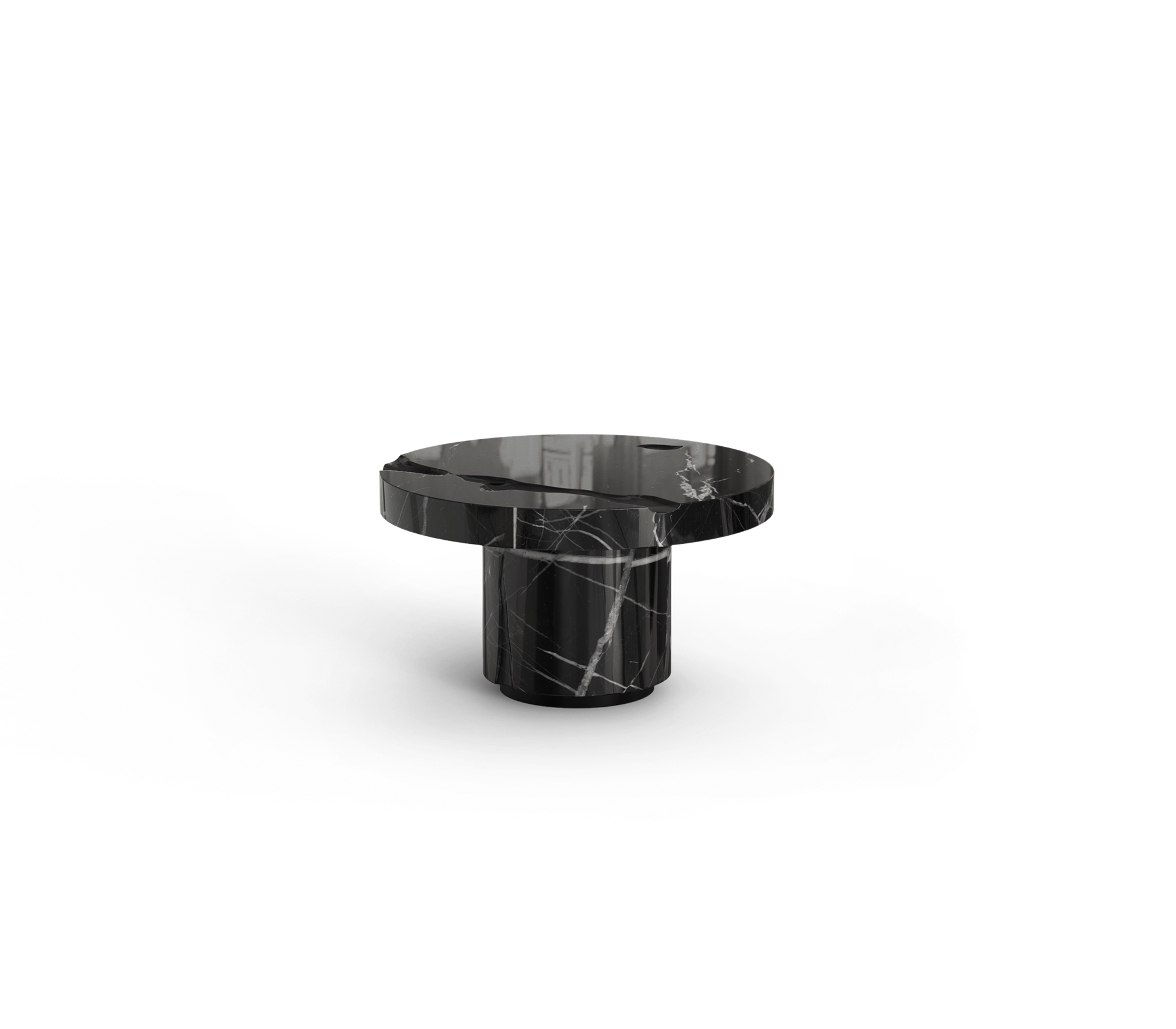 Zestaw stolików Dominion z marmuru Nero Marquina, 3-częściowy