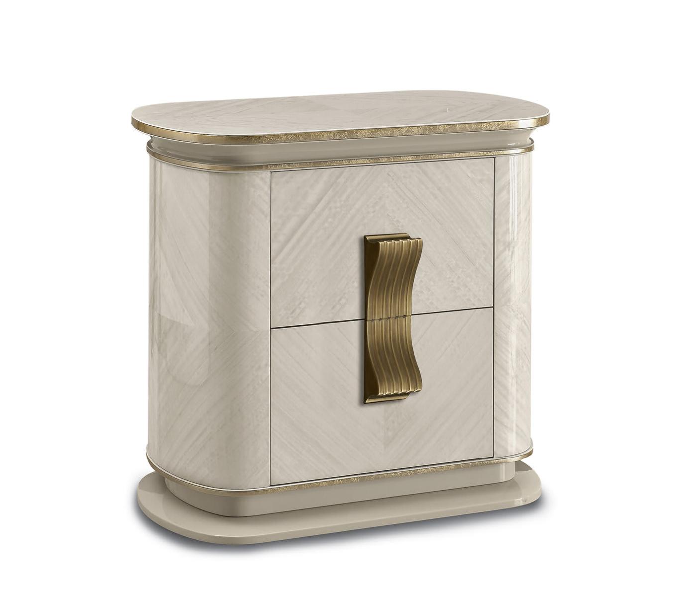 Biało-złota szafka nocna Dilan
