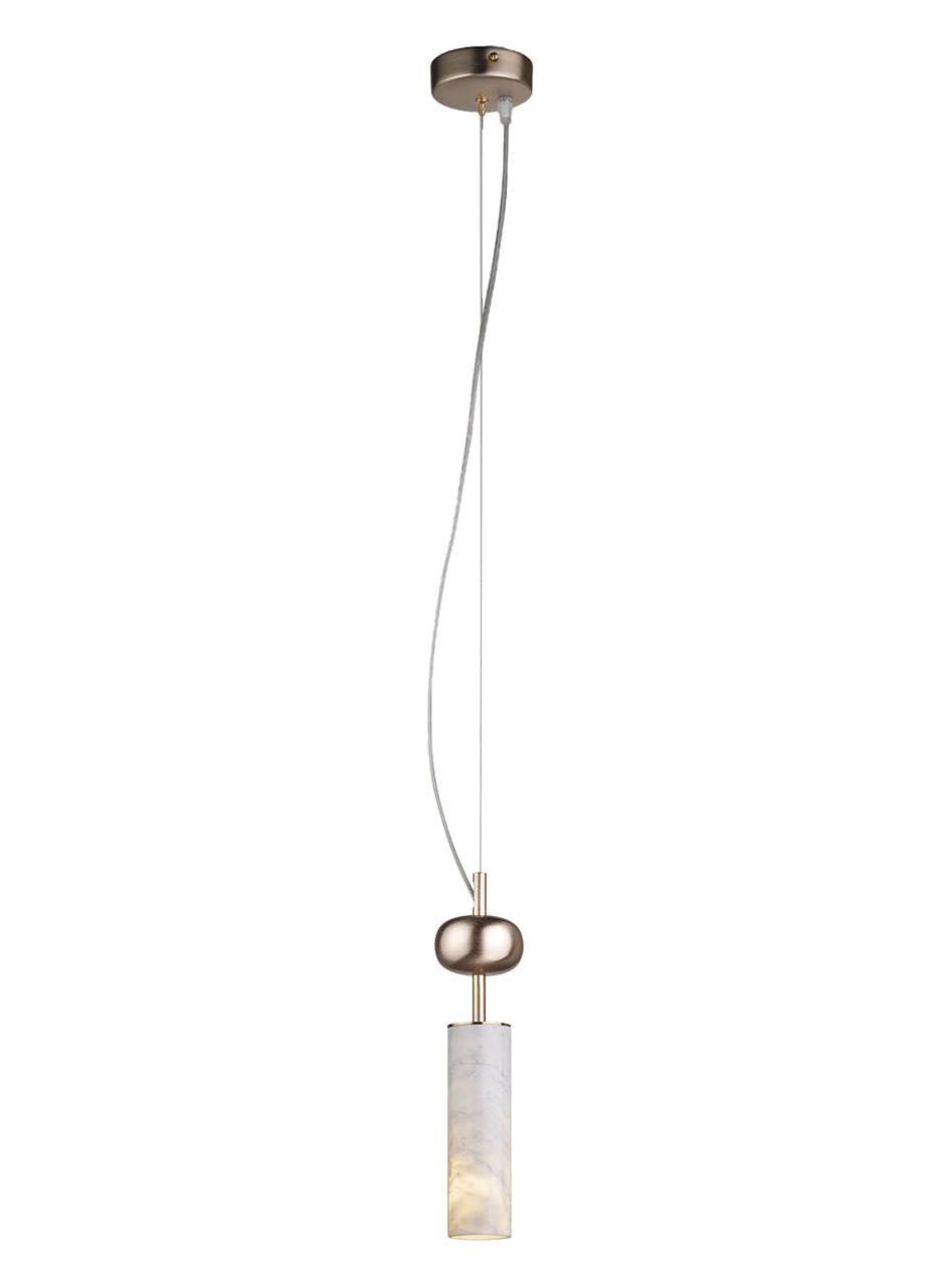 Marmurowa lampa wisząca Carrara złota