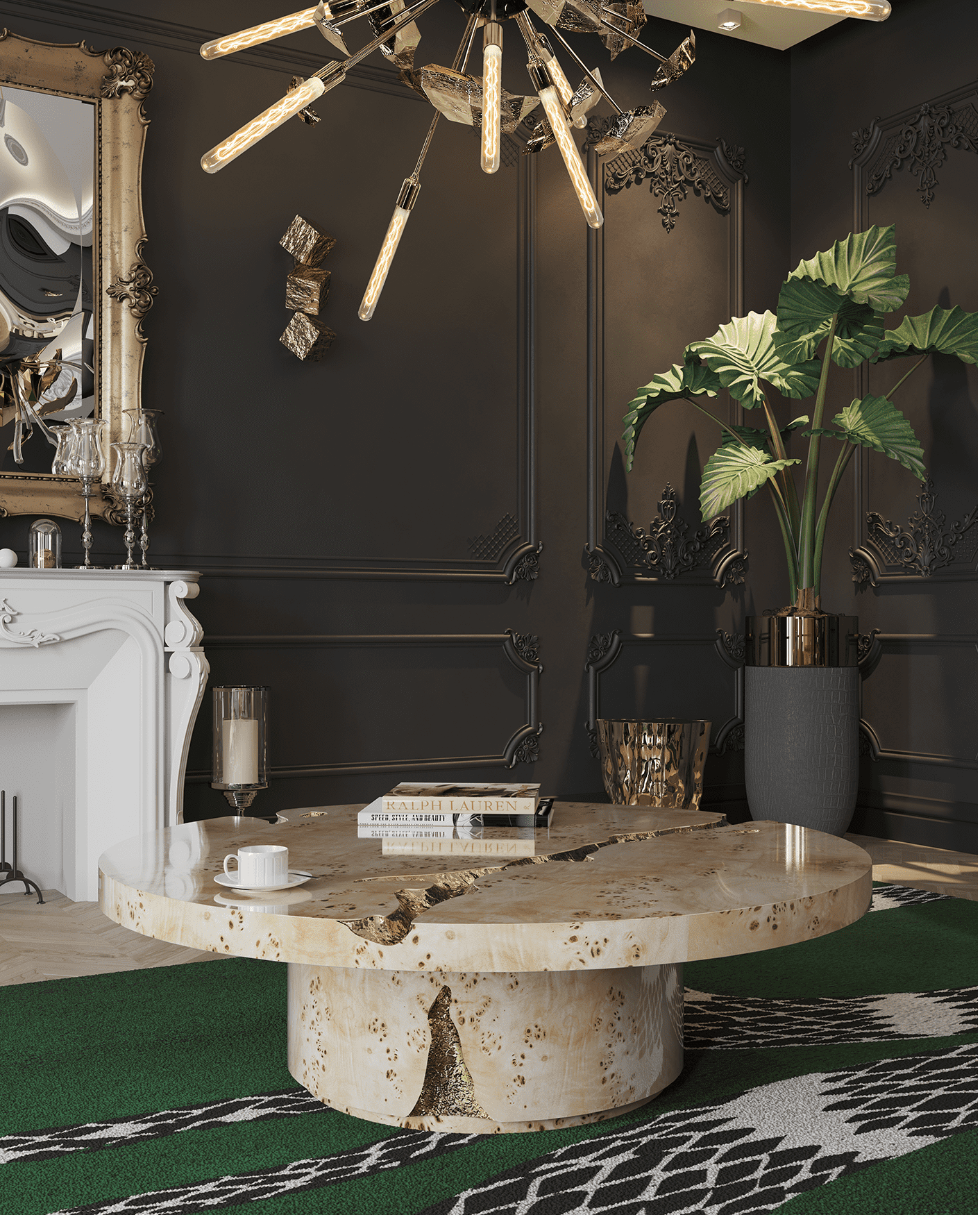 Zestaw stolików Dominion z korzenia topoli, 3-częściowy