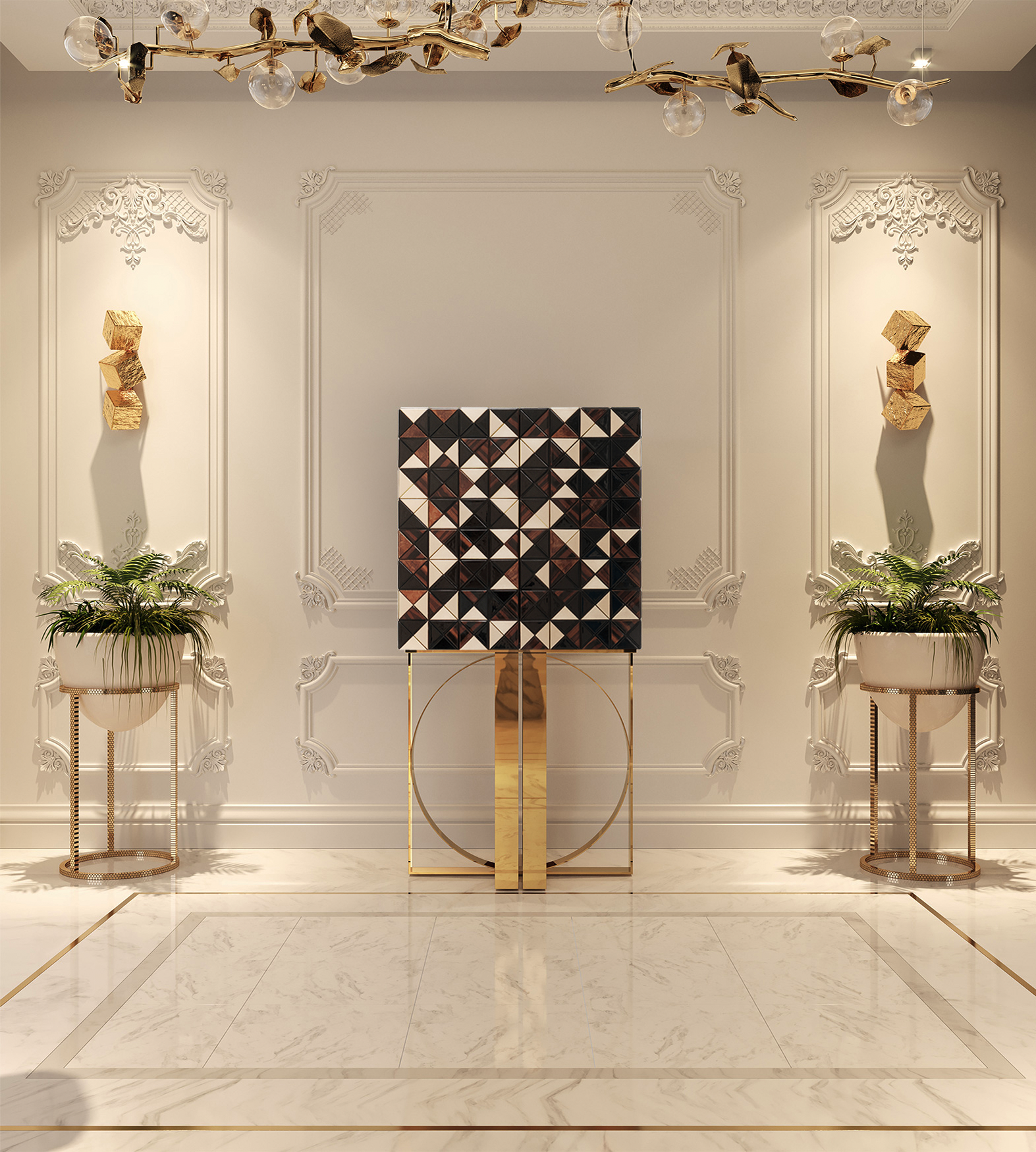 Szafka Mosaic z orzecha