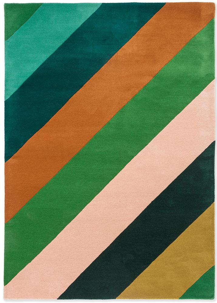 Dywan Sherbet Stripe Emerald/Amber | Rozmiar: 170 x 240 cm