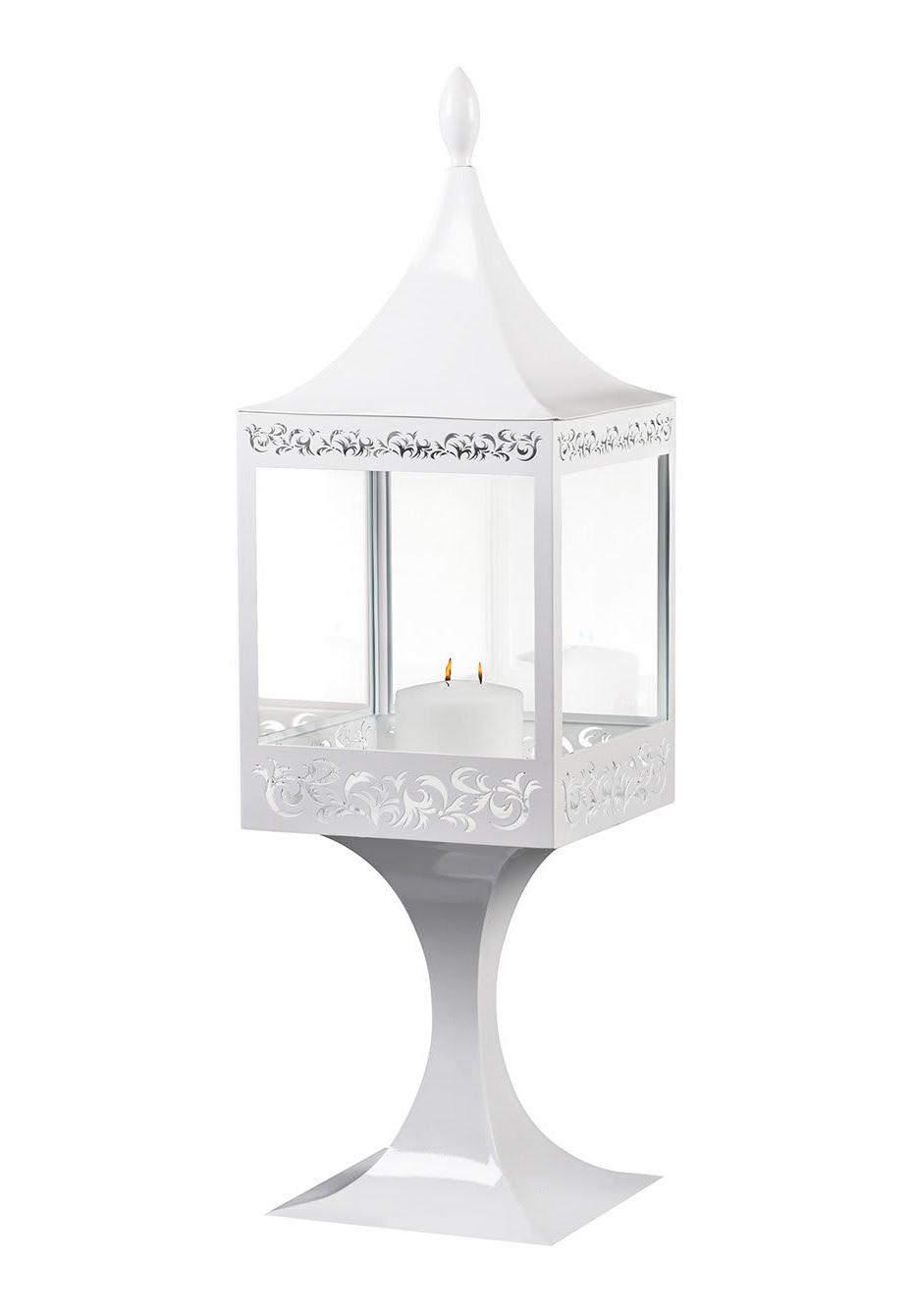 Biały lampion ogrodowy Sultan